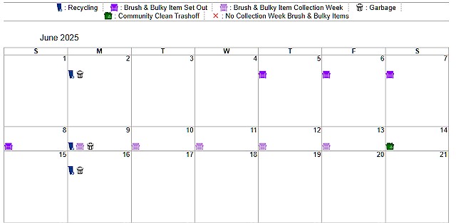 bulky trash June